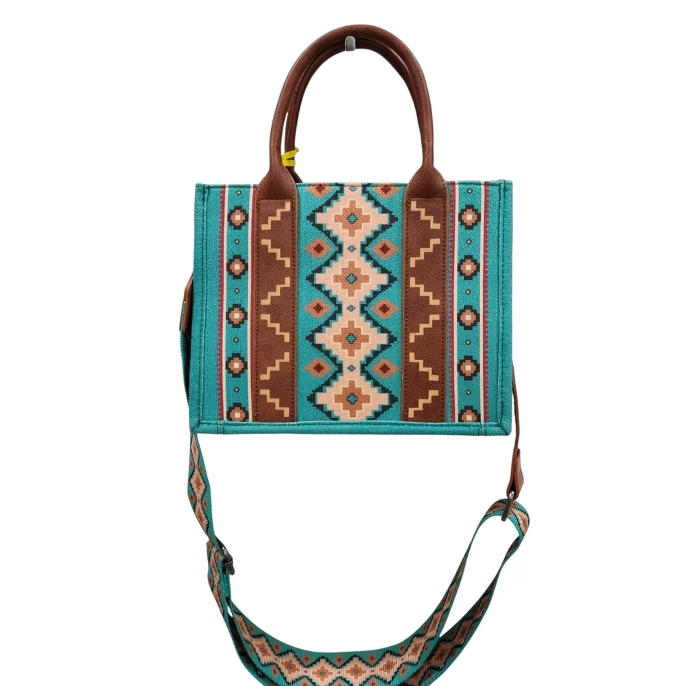 WRANGLER SOUTHWESTERN CANVAS TOTE/SACHEL BAG